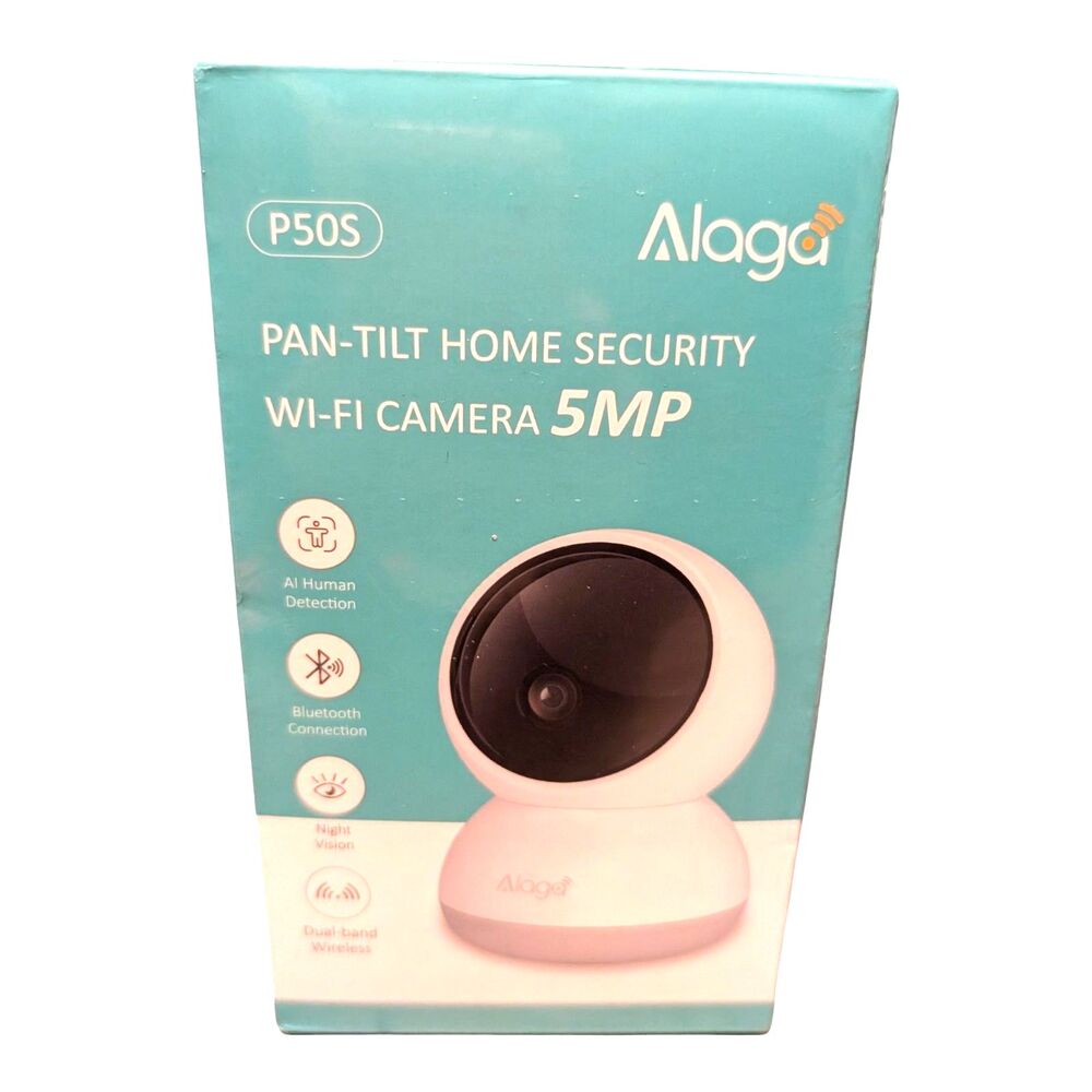 Alaga P50S Pan-Tilt Home Security Wi-Fi Camera New Sealed